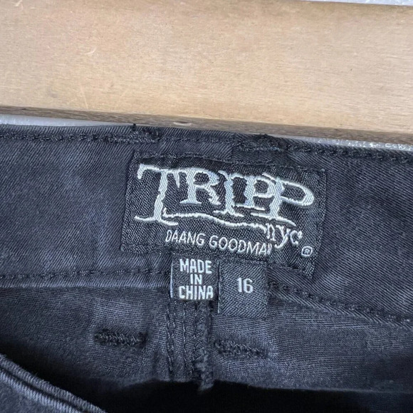 Tripp NYC Lace Up Jeans Size 16 Black Skinny Goth Punk 90s Dang Goodman - Picture 3 of 9